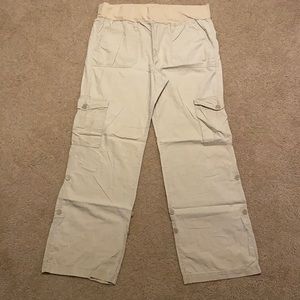 Tan, casual maternity pants, Size M